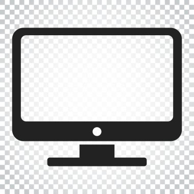 Bilgisayar vektör çizim. Monitör düz simgesi. TV sembolü. Sade
