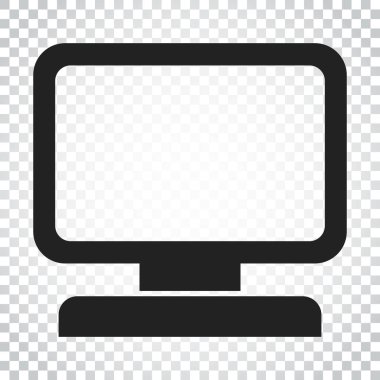 Bilgisayar vektör çizim. Monitör düz simgesi. Basit iş