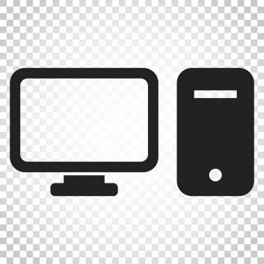 Bilgisayar vektör çizim. Monitör düz simgesi. Basit iş