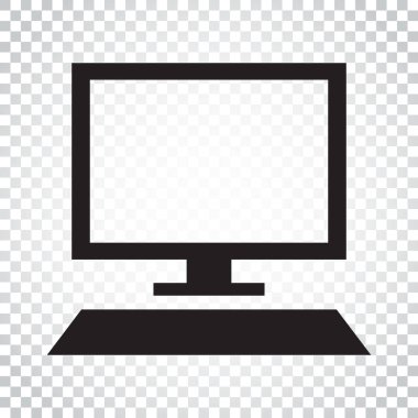 Bilgisayar vektör çizim. Monitör düz simgesi. Basit iş