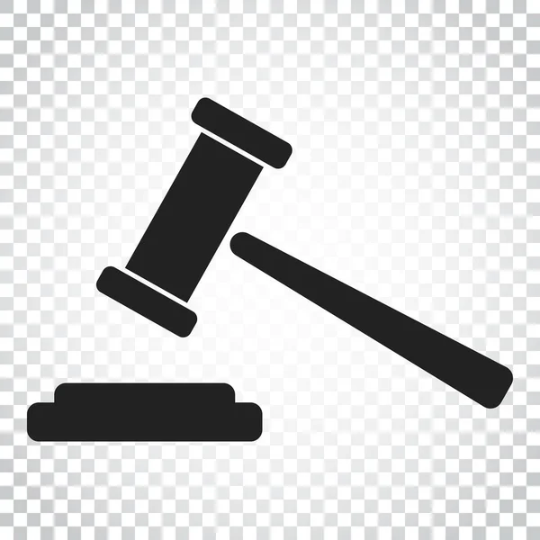 Auction hammer vector icon. Court tribunal flat icon. Simple bus — Stock Vector