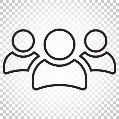 Çizgi stili insanlar vektör simge grubu. Kişi simgesi illustra