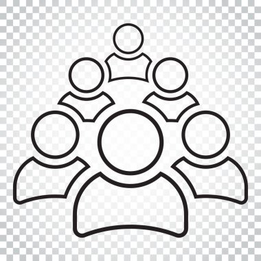 Çizgi stili insanlar vektör simge grubu. Kişi simgesi illustra