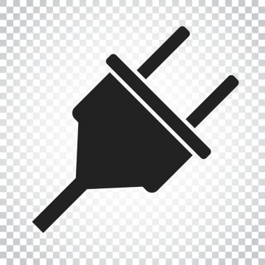 Tak vektör simgesi. Güç tel kablo düz illüstrasyon. Basit veri yolu