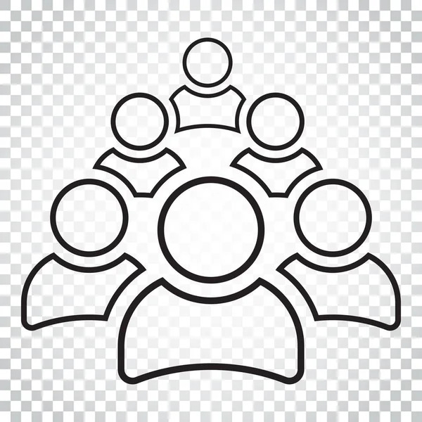 Grupo de personas icono de vector en estilo de línea. Icono de personas illustra — Vector de stock