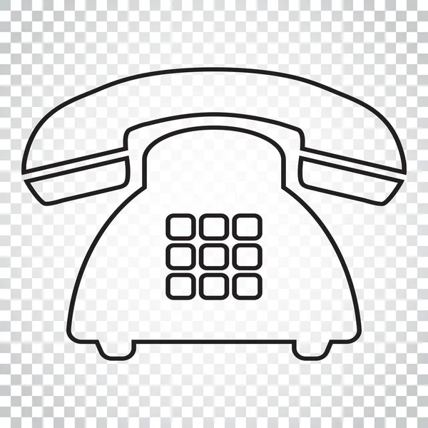 Ícone do vetor de telefone em estilo de linha. Velho símbolo de telefone vintage il — Vetor de Stock