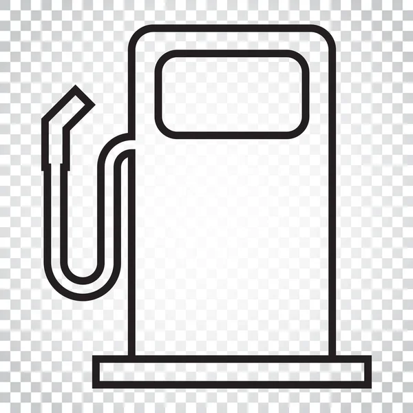 Brandstof benzinestation pictogram in lijnstijl. Auto benzine pomp platte illust — Stockvector