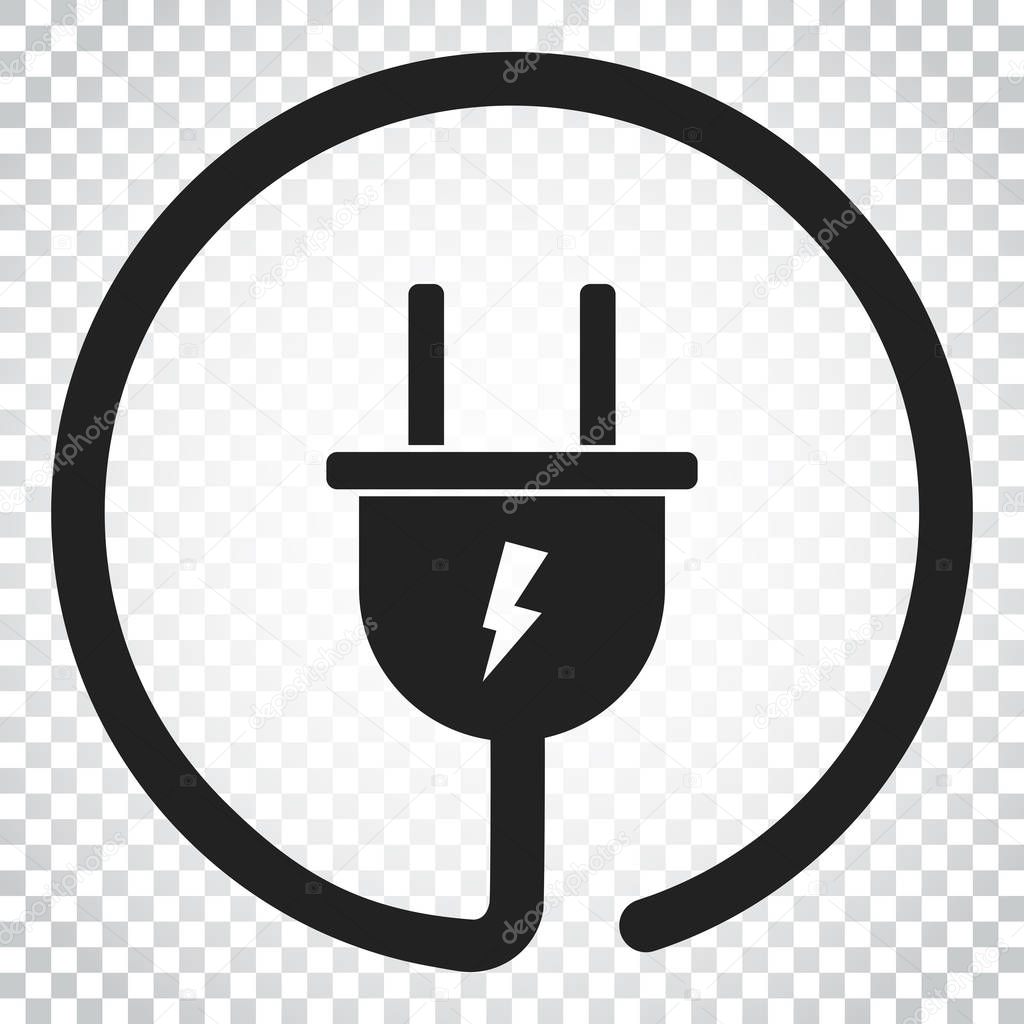 Stecker Vektor Icon. Power Kabel Kabel flach Abbildung. Einfache bus