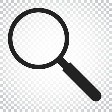 Büyüteç simgesini vektör. Büyüteç'te düz stil. Arama işareti kavramı.