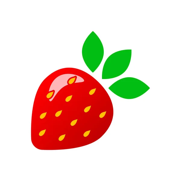 草莓果实标志矢量图标。成熟的浆果的插图。上一篇 — 图库矢量图片