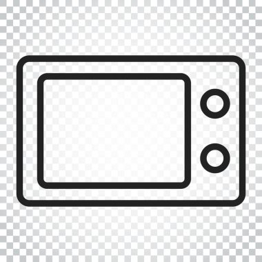 Mikrodalga düz vektör simgesi. Mikrodalga fırın sembolü logo illustrat