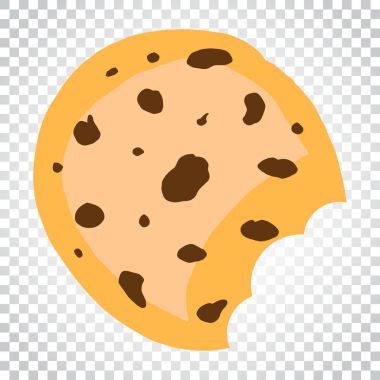 Tanımlama bilgisi düz vektör simgesi. Çip bisküvi illüstrasyon. Tatlı yemek