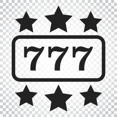 Casino slot makinesidir düz vektör simgesi. 777 ikramiye illüstrasyon p