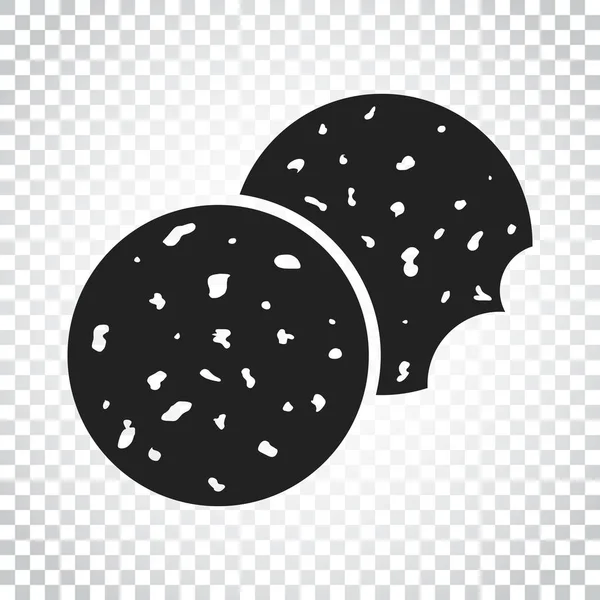 Cookie icône vectorielle plate. Illustration de biscuits aux copeaux. Dessert alimentaire — Image vectorielle