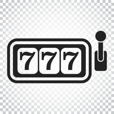 Casino slot makinesidir düz vektör simgesi. 777 ikramiye illüstrasyon p