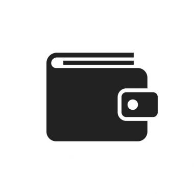 M-cüzdan vektör simgesi. Para çantası düz vektör çizim. Para 