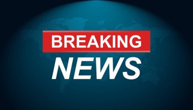 Son dakika haber vektör simgesi. Dünya harita düz vektör illus haberle