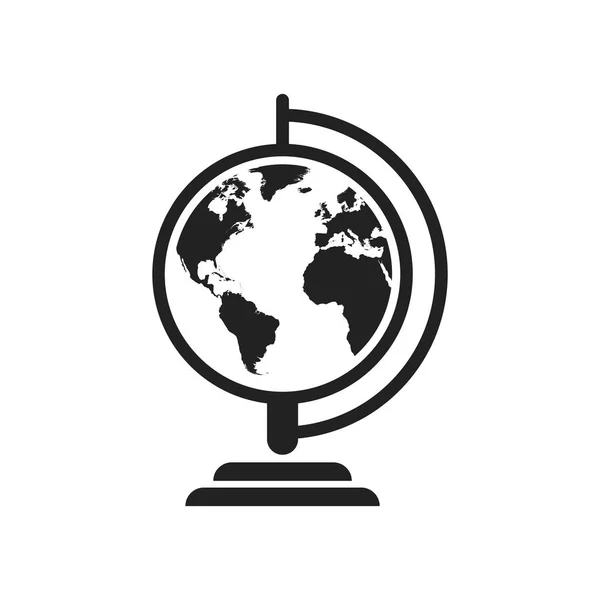 Globus Weltkarte Vektorsymbol. runde Erde flacher Vektor illustratio — Stockvektor