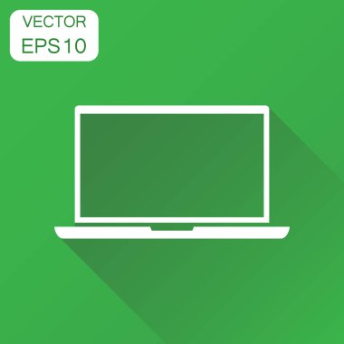 Dizüstü bilgisayar kutsal kişilerin resmi. İş kavramı defter piktogram. Vecto