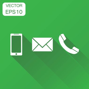 Telefon simgesi. İş kavramı smartphone, telefon, ileti zarfı