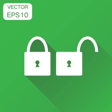 Kilit simgesini kilidini. İş kavramı soyunma güvenlik piktogram. Ve