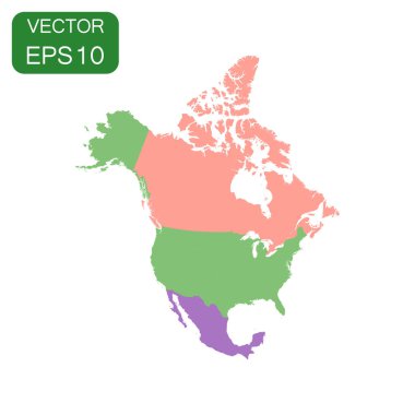 Kuzey Amerika harita simgesi. İş haritacılık kavramı Kuzey Ameri