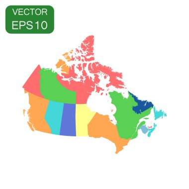 Kanada pilitical harita simgesi. İş haritacılık kavramı Kanada p