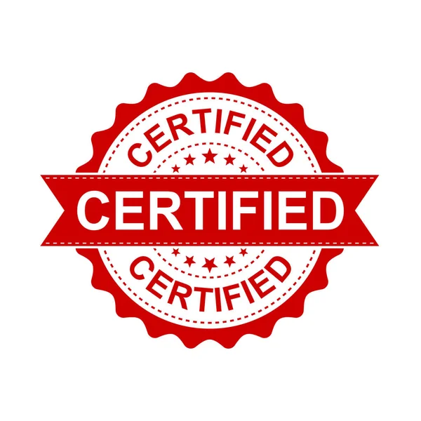 Sertifikalı grunge lastik damga. Vektör çizim beyaz arka