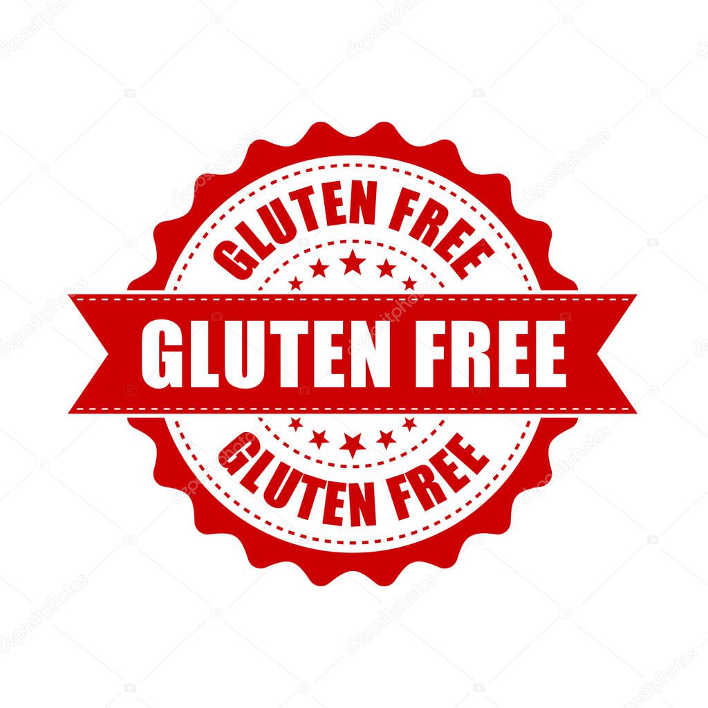 Gluten free grunge rubber stamp. Vector illustration on white ba