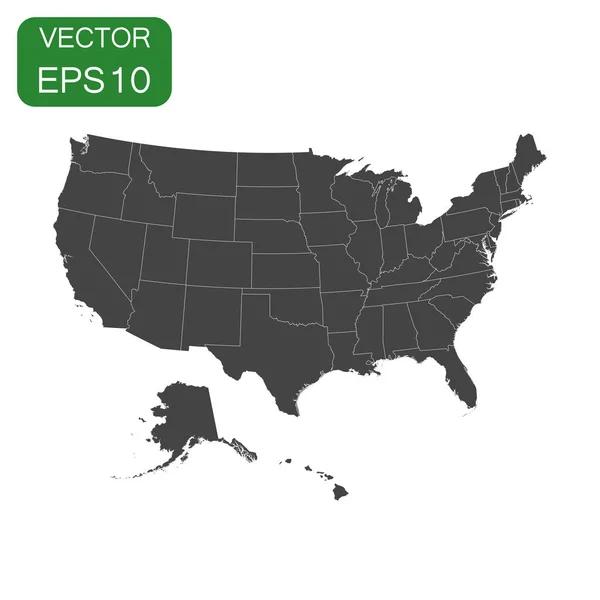 アメリカ地図アイコン。ビジネス地図作成コンセプト Amer アメリカ合衆国 — ストックベクタ