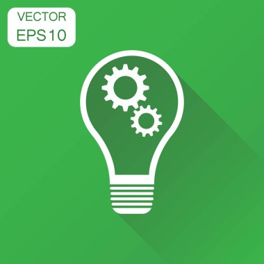 Ampul fikir simgesi. İş kavramı ampul piktogram. Vektör hastası