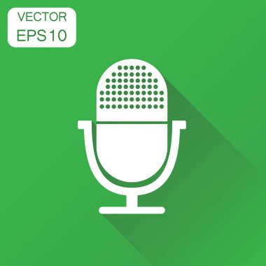 Mikrofon simgesi. İş kavramı mikrofon piktogram. Ben vektör