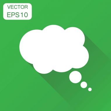 Düşünce balonu simgesinin. İş kavramı konuşma balonu piktogram. V