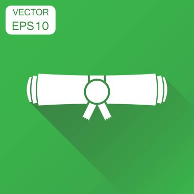 Diplom kaydırma simge haddelenmiş. İş kavramı bitirmek eğitim pic