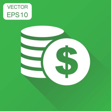Para sikke simge. İş kavramı Doları piktogram paraları. Vektör