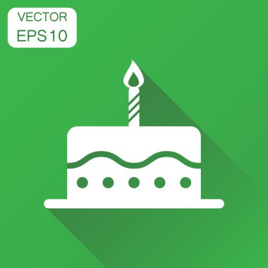 Pasta Kek simgesi. Pasta çöl piktogram pişirme iş kavramı. 