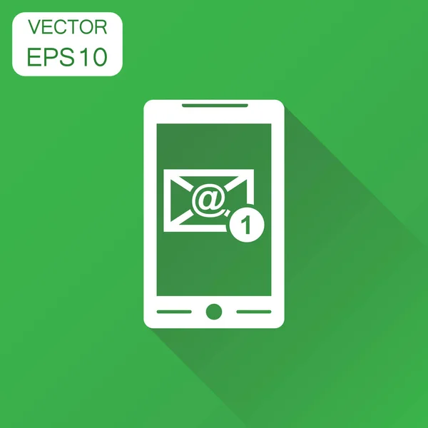 Mensagem envelope de e-mail no ícone do smartphone. Conceito de negócio e-ma — Vetor de Stock