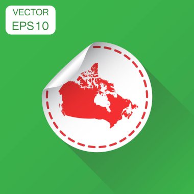 Kanada etiket harita simgesi. İş kavramı Kanada etiket piktogram