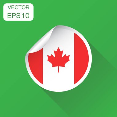Kanada etiket bayrak simgesi. İş kavramı Kanada etiket pictogra