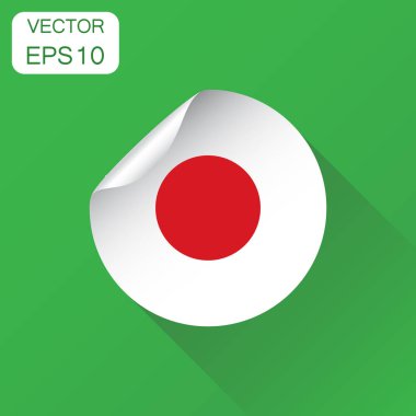 Japonya etiket bayrak simgesi. İş kavramı Japonya etiket piktogram.