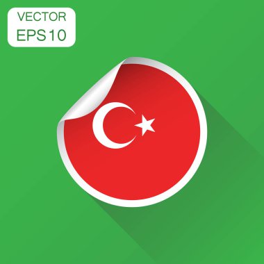 Türkiye'de etiket bayrak simgesi. İş kavramı Türkiye'de etiket pictogra