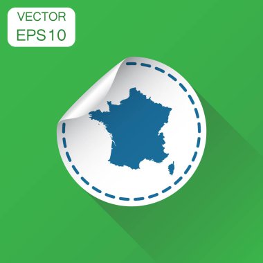 Fransa etiket harita simgesi. İş kavramı Fransa etiket piktogram