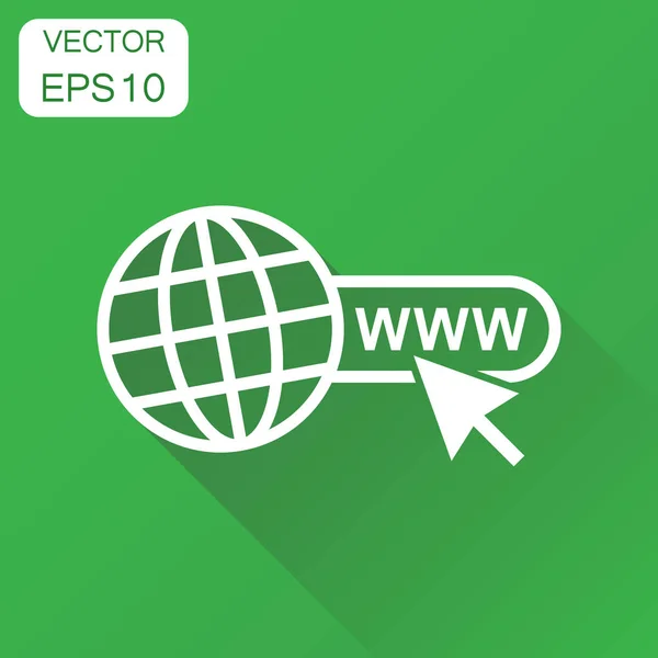 Vai all'icona web. Business concept network internet ricerca pittogramma — Vettoriale Stock