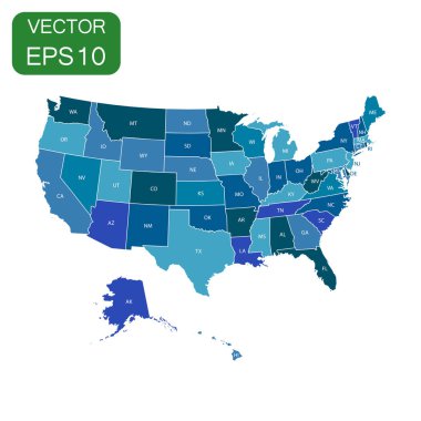 ABD harita simgesi. İş kavramı Amerika siyaset piktogram. Vecto