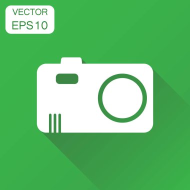 Kamera fotoğrafçı simgesi. İş kavramı fotoğraf kamera pi