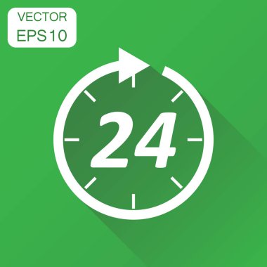 Saat simgesi. Piktogram 24 saat saat iş kavramı. Vektör hastası