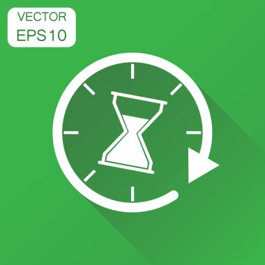 Zaman kum saati simgesi. İş kavramı saat kum saati piktogram.