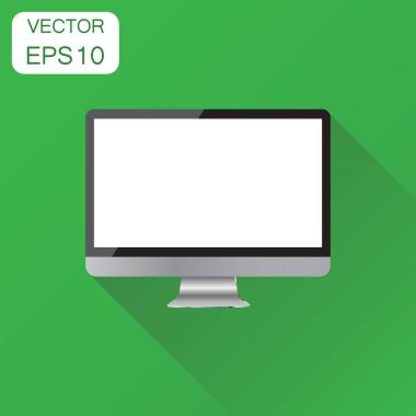 Gerçekçi masaüstü bilgisayar monitör simgesini. İş kavramı monito