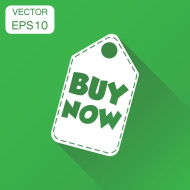 Şimdi asmak bir ses etiketi simgesi satın. İş kavramı satın pictogr alışveriş şimdi