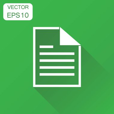 Belge simgesi. İş kavramı belge Not piktogram. Vektör 